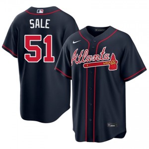 ATL Bravos Chris Sale Navy #51 Mens Limited Jerseys 319894-968