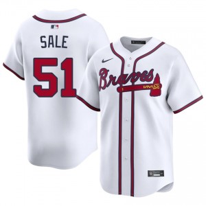 ATL Bravos Chris Sale White #51 Men Embroidery Jerseys 174309-527
