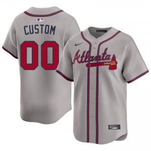 ATL Braves Custom Gray #00 Men's Embroidery Jersey 265194-588