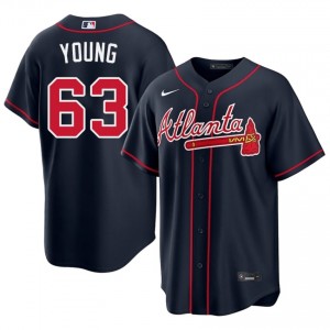ATL Braves Danny Young Navy #63 Men's Limited Jerseys 958002-122
