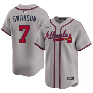 Atlanta Braves Dansby Swanson Gray #7 Men Limited Jerseys 732502-981