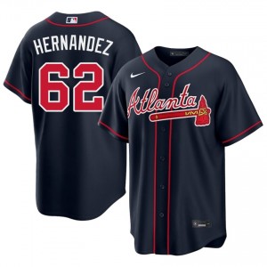 ATL Braves Daysbel Hernandez Navy #62 Mens MLB Jersey 926751-704