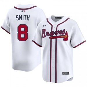 Atlanta Bravos Dominic Smith White #8 Men's Official Jersey 645639-271