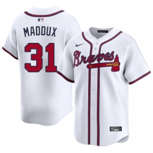ATL Bravos Greg Maddux White #31 Men Embroidery Jerseys 478512-138