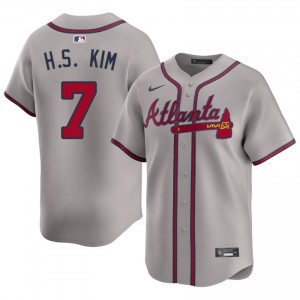 ATL Ha-Seong Kim Gray #7 Men's New Jerseys 994891-557