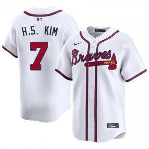 Atlanta Braves Ha-Seong Kim White #7 Men Game Jerseys 764934-645