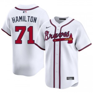 ATL Braves Ian Hamilton White #71 Mens Embroidery Jersey 656515-510