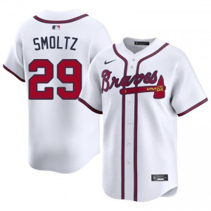 Bravos John Smoltz White #29 Men's Stitched Jersey 520070-927