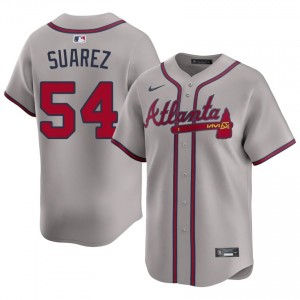 Braves Jose Suarez Gray #54 Men Embroidery Jersey 510967-241