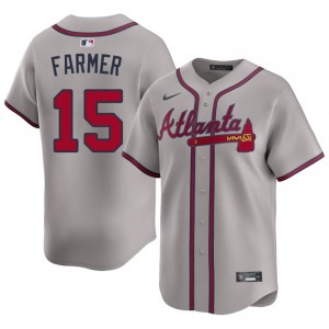 Braves Kyle Farmer Gray #15 Men Stitched Jerseys 243601-403