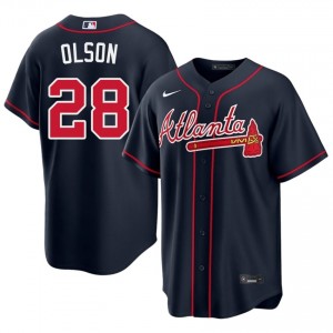 Braves Matt Olson Navy #28 Mens Popular Jersey 518174-190
