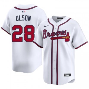 Braves Matt Olson White #28 Men Official Jersey 501485-851