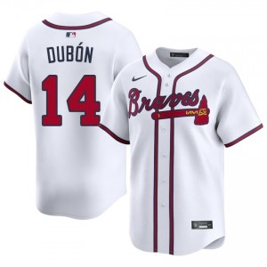 Atlanta Bravos Mauricio Dubon White #14 Mens MLB Jerseys 148753-210