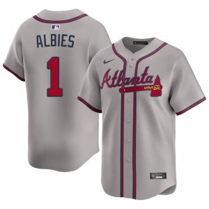 ATL Ozzie Albies Gray #1 Mens New Jerseys 264647-892