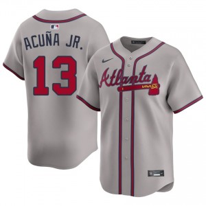 ATL Braves Ronald Acuna Jr. Gray #13 Men's Authentic Jerseys 110224-647