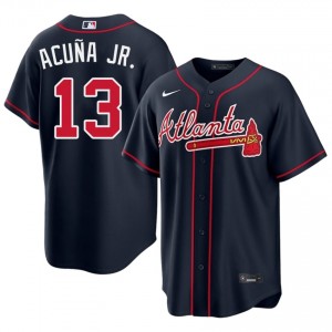 ATL Braves Ronald Acuna Jr. Navy #13 Mens New Jerseys 960605-559