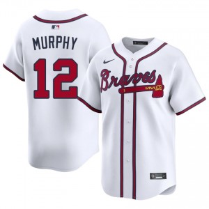 ATL Sean Murphy White #12 Men's Official Jerseys 563183-218