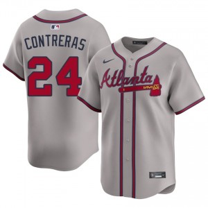 Braves Country William Contreras Gray #24 Men's Replica Jerseys 396804-709