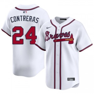 Bravos William Contreras White #24 Men's Replica Jerseys 166678-193