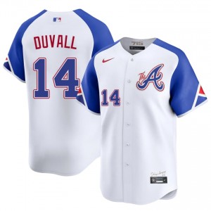 Atlanta Bravos Adam Duvall White City Connect #14 Men MLB Jersey 292591-855