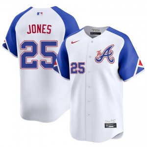 ATL Andruw Jones White City Connect #25 Men Popular Jersey 774575-593