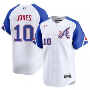 Bravos Chipper Jones White City Connect #10 Men 2026-27 Jerseys 359207-177
