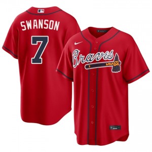 ATL Dansby Swanson Red #7 Men New Jersey 514030-786