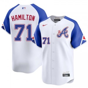 ATL Braves Ian Hamilton White City Connect #71 Mens Official Jerseys 166121-683