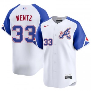 ATL Braves Joey Wentz White City Connect #33 Men Embroidery Jersey 998390-554