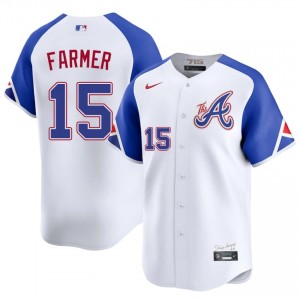 Atlanta Braves Kyle Farmer White City Connect #15 Mens Replica Jersey 544655-274