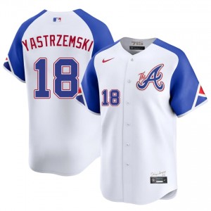 Bravos Mike Yastrzemski White City Connect #18 Men New Jersey 548017-922