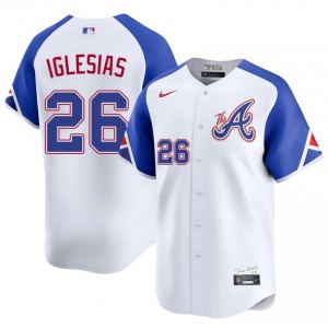 ATL Braves Raisel Iglesias White City Connect #26 Men's Embroidery Jersey 839392-688