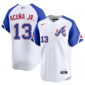 Atlanta Braves Ronald Acuna Jr. White City Connect #13 Mens Official Jersey 744385-950