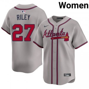 Atlanta Braves Austin Riley Gray #27 Womens Authentic Jerseys 335887-547