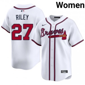 ATL Braves Austin Riley White #27 Women's Player Jerseys 437297-628
