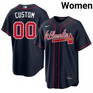 Bravos Custom Navy #00 Women Player Jerseys 663754-817