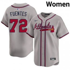 Bravos Didier Fuentes Gray #72 Women's MLB Jerseys 757370-494