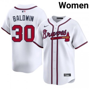 Atlanta Bravos Drake Baldwin White #30 Womens MLB Jerseys 246444-864