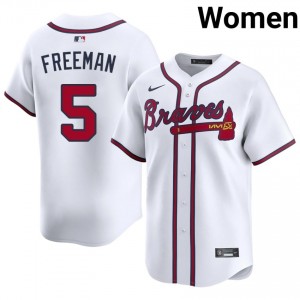 Braves Freddie Freeman White #5 Womens Player Jersey 831806-773