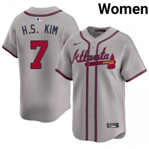 ATL Bravos Ha-Seong Kim Gray #7 Womens New Jerseys 359520-602