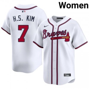 Bravos Ha-Seong Kim White #7 Women's Replica Jersey 408391-628