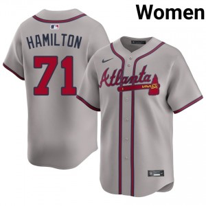 ATL Braves Ian Hamilton Gray #71 Women's New Jerseys 250141-321