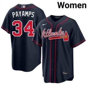 Braves Country Joel Payamps Navy #34 Women New Jersey 707458-410