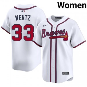 ATL Bravos Joey Wentz White #33 Women Player Jerseys 730793-436
