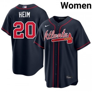 Braves Jonah Heim Navy #20 Women's Replica Jersey 896056-258
