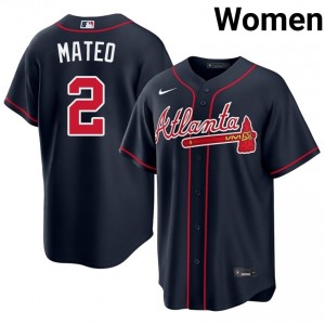 Braves Country Jorge Mateo Navy #2 Womens Stitched Jersey 375435-850