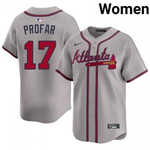 Atlanta Braves Jurickson Profar Gray #17 Women's Limited Jerseys 223907-773