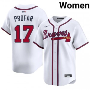 Atlanta Bravos Jurickson Profar White #17 Women Authentic Jerseys 702463-414