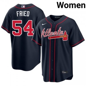 Atlanta Bravos Max Fried Navy #54 Women's 2026-27 Jerseys 967147-907