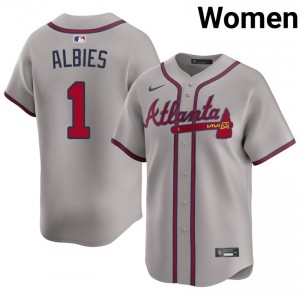 ATL Ozzie Albies Gray #1 Womens Popular Jersey 180062-293